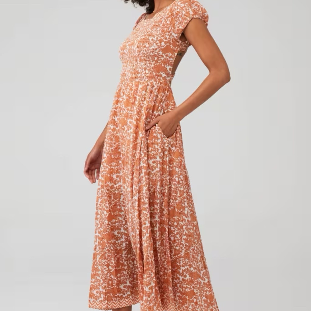 Free People Ultraviolet in Tea Combo Low Back Maxi Dress M